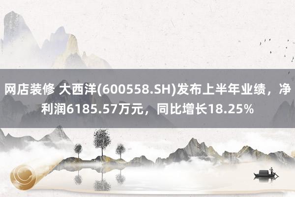 网店装修 大西洋(600558.SH)发布上半年业绩，净利润6185.57万元，同比增长18.25%