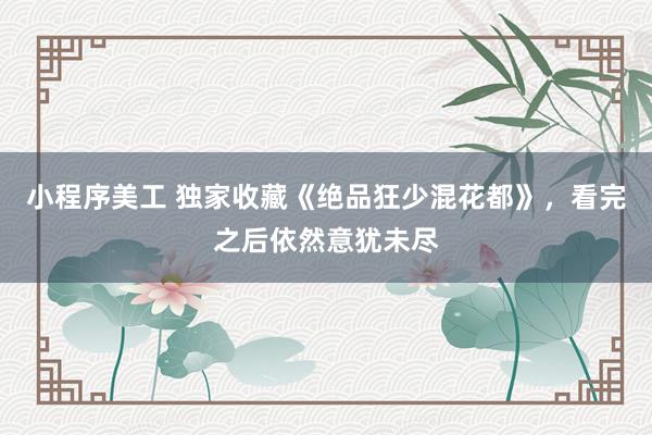 小程序美工 独家收藏《绝品狂少混花都》，看完之后依然意犹未尽