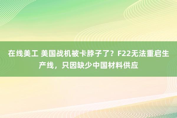 在线美工 美国战机被卡脖子了？F22无法重启生产线，只因缺少中国材料供应