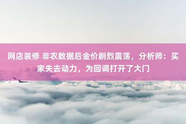 网店装修 非农数据后金价剧烈震荡，分析师：买家失去动力，为回调打开了大门